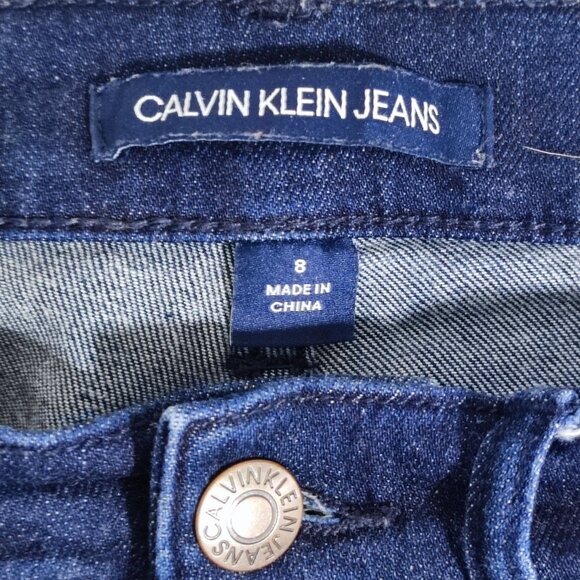 Calvin Klein Jeans women's size 8 dark wash blue High rise Skinny leg denim - Picture 6 of 16